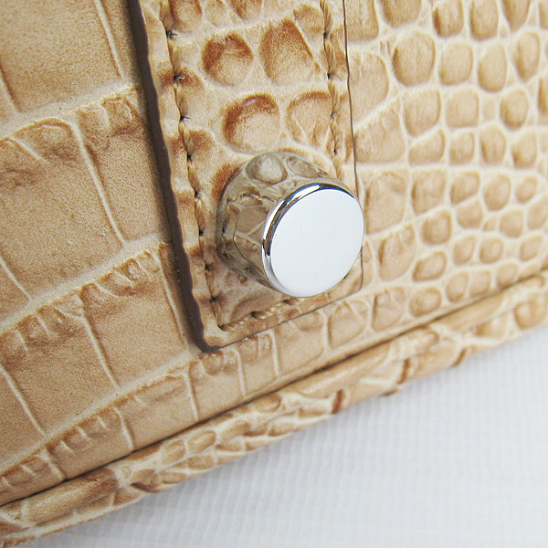 High Quality Fake Hermes Birkin 35CM Crocodile Head Veins Leather Bag Earth Yellow 6089